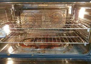 how to clean burnt sugar from oven