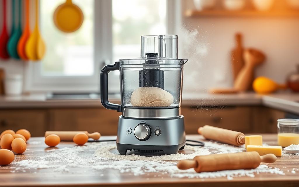 Making dough in a food processor