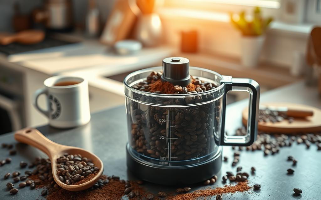 coffee grinding in a food processor